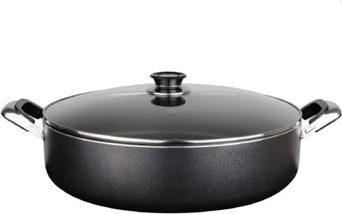 Vista 16 de Alpine Cuisine Olla antiadherente de 2.2 cuartos de galón con tapa de vidrio templado y asas de transporte, utensilios de cocina multiusos, horno