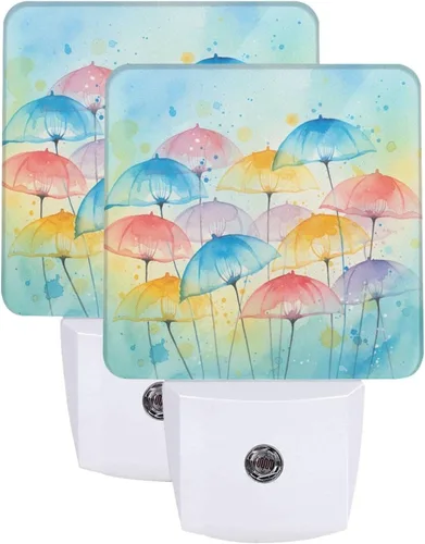 Vista 7 de Futterya Luz nocturna LED personalizada enchufable, juego personalizado de 2 lámparas de decoración con sensor automático del atardecer al amanecer