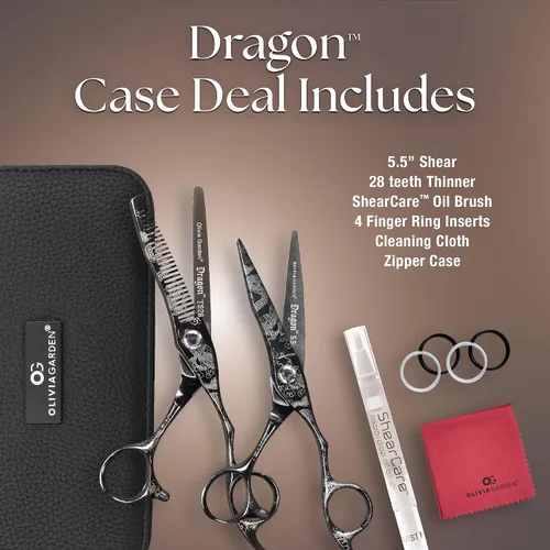 Vista 2 de Olivia Garden Dragon Professional Hairdressing Shear and Thinner Intro Case