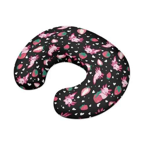 Vista 2 de Axolotl - Funda de almohada de lactancia de fresa para lactancia materna, fundas de almohada de lactancia, se ajusta a la almohada, elección