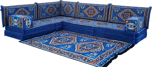 Vista 13 de arabicsofa Juego de Sofá Majlis Árabe de Esquina en Forma de L – Cojín Modular de Piso con Almohadas de Respaldo