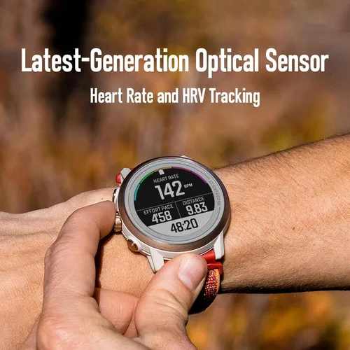 Vista 5 de COROS APEX 2 Series - Reloj GPS para Exteriores, Titanio Zafiro de 1.2", Navegación en la Muñeca, Mapas sin Conexión, Monitor de Frecuencia Coral