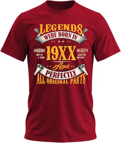 Vista 46 de Camiseta de cumpleaños para hombre, leyendas nacieron en 19XX, camiseta Negro