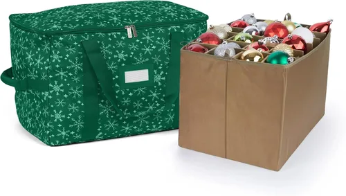 Vista 21 de Covermates Keepsakes Bolsa de almacenamiento ajustable para adornos, con asas de transporte, protección acolchada, ruedas dobles, almacenamiento