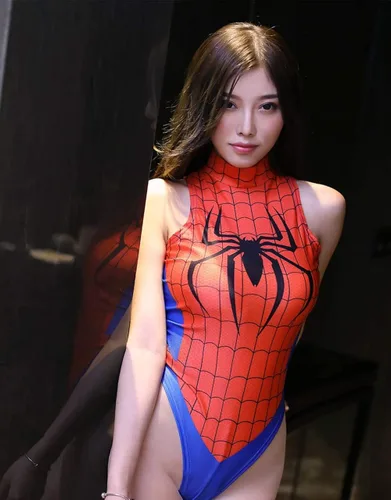 Vista 6 de Lucky2Buy Conjunto de lencería de una pieza para mujer de corte alto leotardo de cosplay de superhéroe talla única