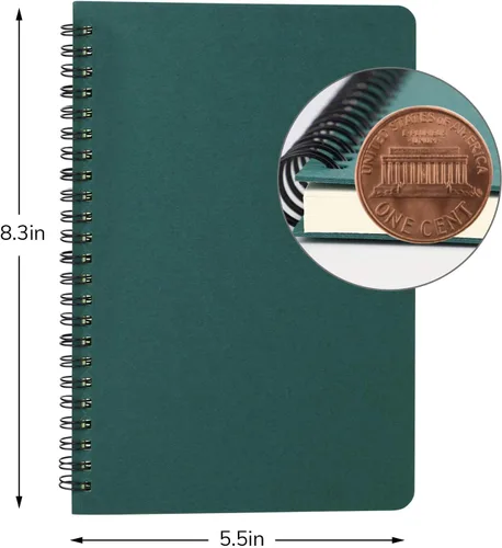 Vista 2 de EUSOAR - Cuaderno con espiral rayado universitario, paquete de 6 A5 de 5.5" x 8.3" 160 páginas/ 80 hojas, papel desprendible de 100 g/m², tapa dura