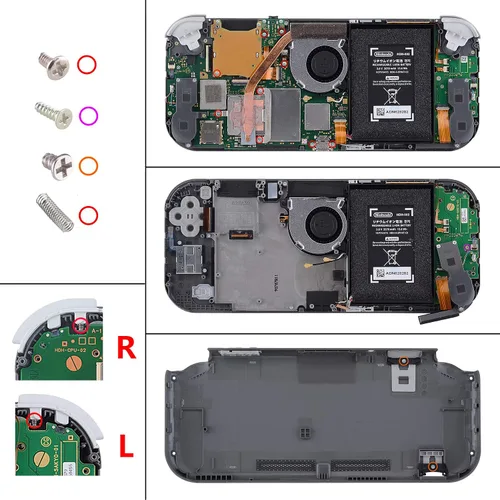 Vista 7 de eXtremeRate Chrome Gold Glossy Replacement ABXY Home Capture Plus Minus Keys Dpad L R ZL ZR Trigger for Nintendo Switch Lite, Full Set Buttons