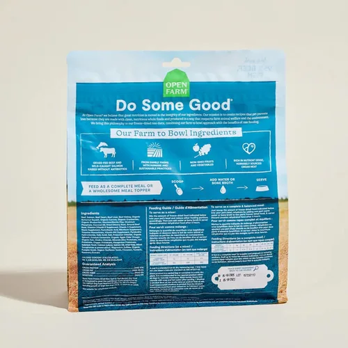 Vista 3 de Open Farm - Comida para perros cruda liofilizada, receta de carne criada humanamente con superalimentos sin OMG y sin sabores artificiales ni