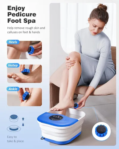 Vista 4 de SPA4PIEDS Masajeador de baño de pies con calor, chorros de burbujas, luz roja y temporizador, spa de pies de pedicura con control de temperatura
