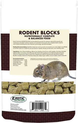 Vista 2 de Bloques de roedores - Alimento nutricional para roedores - para ratas, ratones, ardillas, degus (3 libras)