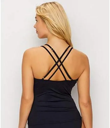 Vista 7 de La Blanca Traje de baño tankini con espalda cruzada y aros de Island Goddess para mujer