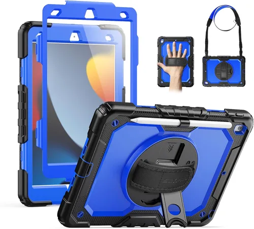 Vista 30 de SEYMAC Funda para iPad de 9ª/8ª/7ª Generación Estuche 10.2" 2021-2019, Funda Protectora de Cuerpo Completo Resistente a Prueba de Golpes de Servicio