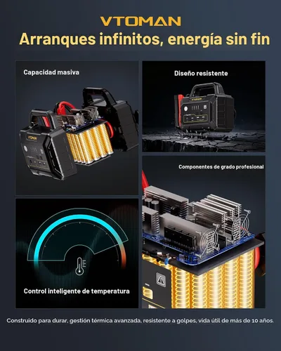 Vista 8 de VTOMAN V-Truck Pro 8000A Arrancador de Batería de Coche con Carga Rápida de 65W, Arrancador Portátil de 41600mAh para Todos los Motores de Gasolina