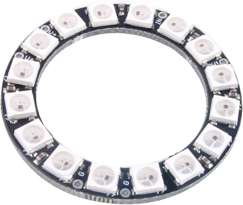Vista 9 de Anillos LED RGB de 7 bits 7 X WS2812B 5050 Luz de lámpara con controladores integrados direccionables individualmente para Arduino Raspberry Pi