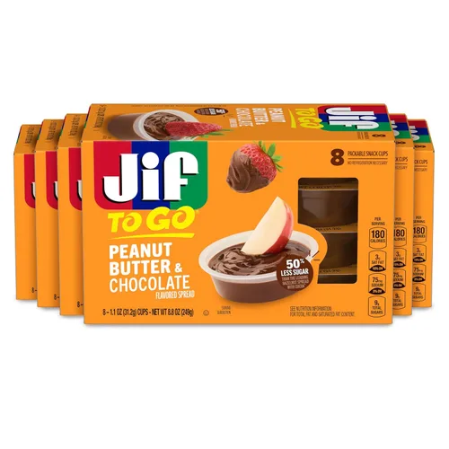Vista 14 de Jif Mantequilla de maní cremosa reducida en grasa, 12 frascos (16 onzas)