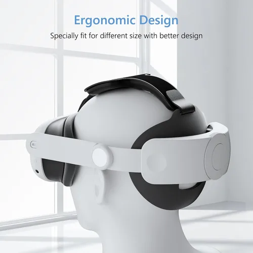 Vista 3 de Upgraded Head Strap Compatible with 2023 Oculus Quest 3, Elite Strap for Meta Quest 3, One Click Stretch and Retract Design, VR Headset Accessories