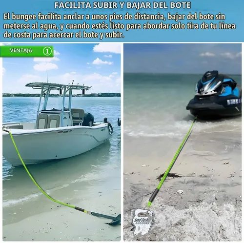 Vista 3 de Líneas de muelle elástico para barcos, Líneas de anclaje de bungee para barcos, Cuerda de anclaje elástica para barcos, Línea de anclaje PWC