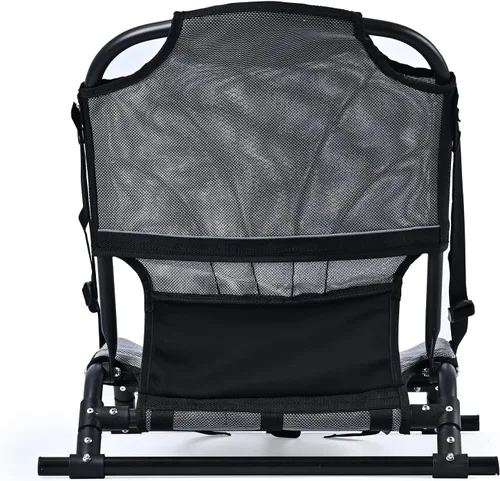 Vista 7 de Asientos de kayak con respaldo, asiento de kayak plegable de aleación de aluminio, material de malla textil transpirable, asiento ajustable