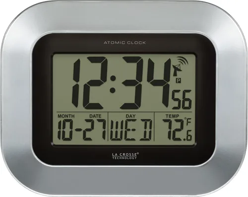 Vista 10 de La Crosse Technology, WT-8005U, 9 pulgadas. Reloj atómico digital de pared, Plástico, Negro, 1