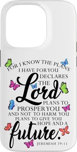 Vista 16 de iPhone 16 Christian Faith Jeremiah 29 11 Inspiring Butterfly Art Women Case