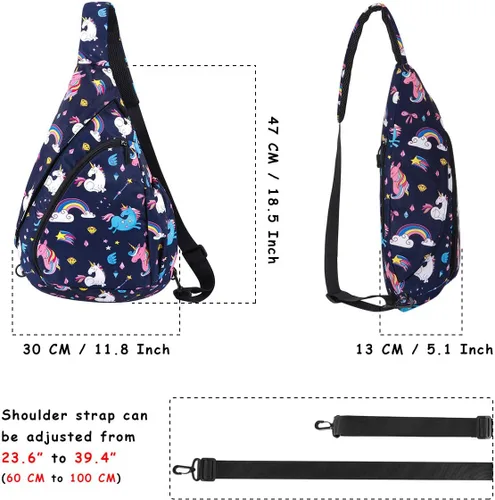 Vista 8 de GLOSSYLED Mochila cruzada para mujeres y hombres, mochila de viaje cruzada para el hombro, bolsa de pecho, mochila para senderismo, ciclismo