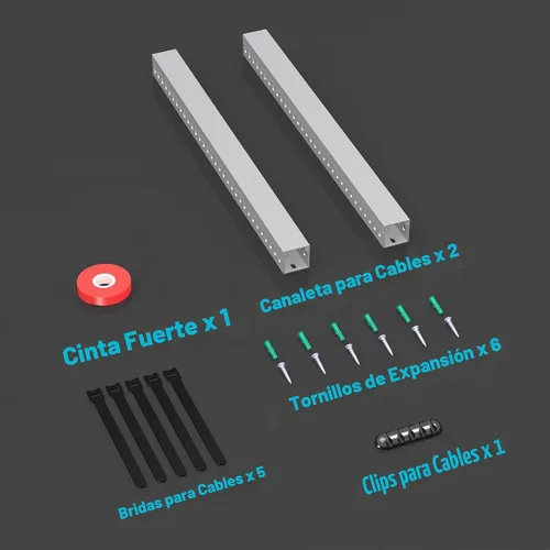 Vista 6 de Kit de conducto de cable con ranura abierta, 31.4" (2 x 15.7) para gestión de cables de rack de servidor, conducto de gestión de cables para ocultar