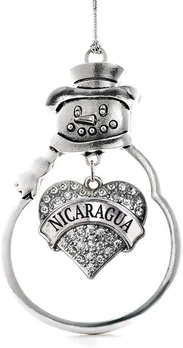 Vista 247 de Colgante de plata con diseño de Detroit con forma de corazón y muñeco de nieve con circonitas cúbicas