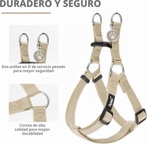 Vista 3 de PUPTECK arnés para perros sin jalar, suave, ajustable, básico, de nailon, chaleco para cachorro, para caminar al aire libre con etiqueta