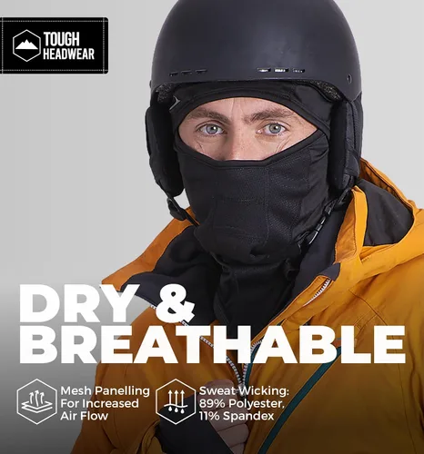 Vista 5 de Pasamontañas con máscara de esquí - Máscara facial de invierno para hombres y mujeres - Equipo para climas fríos para esquí, snowboard y motocicleta