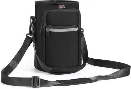 Vista 15 de Nuovoware Soporte para botella de agua con correa, 20-40 oz, negro carbón Negro (Charcoal Black)
