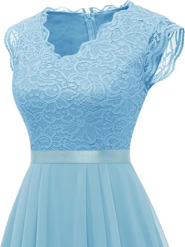 Vista 113 de Dressystar - Vestido de dama de honor, sin mangas, con cuello en V, para fiesta de boda