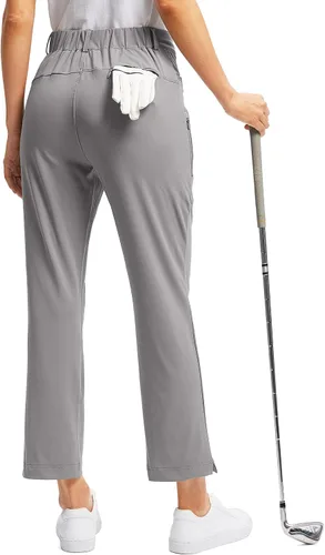 Vista 3 de Pantalones de golf para mujer con bolsillos con cremallera, pantalones elásticos 78, pantalones deportivos casuales para el trabajo, pantalones