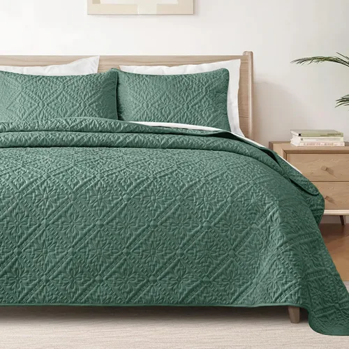 Vista 13 de Exclusivo Mezcla Juego de Edredón Individual, Cubrecamas Ligeras y Suaves con 1 Funda de Almohada, Edredones Modernos de Color Azul Aguamarina