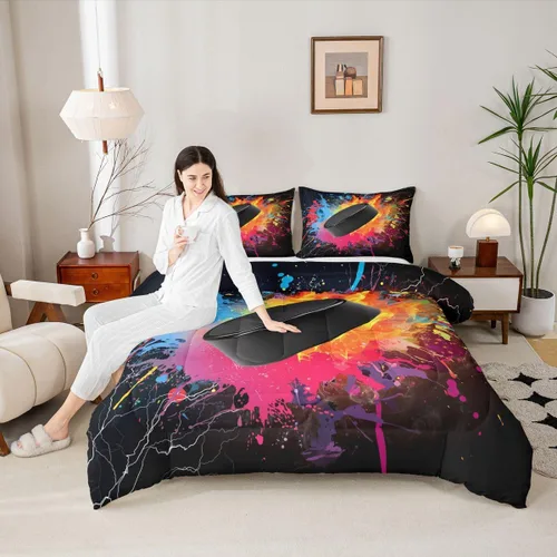 Vista 126 de Juego de ropa de cama de baloncesto para niños y adolescentes, juego de edredón deportivo para niños, tamaño matrimonial, suave, ligero, decoración