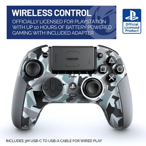 Vista 2 de NACON Revolution 5 Pro Officially Licensed PlayStation Wireless Gaming Controller for PS5 / PS4 / PC - Hall Effect, Trigger Stops, Mappable Buttons