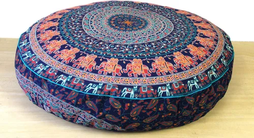 Vista 63 de ICC - Funda de cojín cuadrada grande de algodón con diseño de mandala, funda de almohada hippie, funda de almohada para el suelo con cremallera