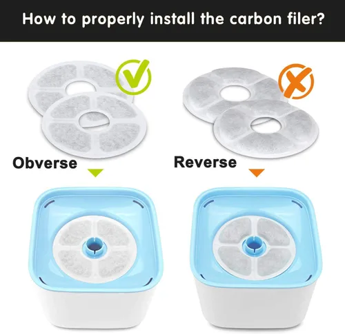 Vista 8 de Filtros de fuente de agua para gatos, paquete de 6 unidades, 50% más de carbón activado, filtros de repuesto para fuente de flores de gato, aptos