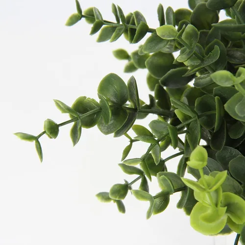 Vista 7 de Hollyone Plantas artificiales de interior, mini plantas artificiales de plástico, plantas verdes pequeñas, plantas falsas de eucalipto decoración