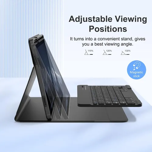 Vista 4 de MMK Funda para Galaxy Tab A11 con teclado (11 pulgadas 2025, SM-X230, SM-X236B), compatible con Galaxy Tab A9 Plus funda con teclado