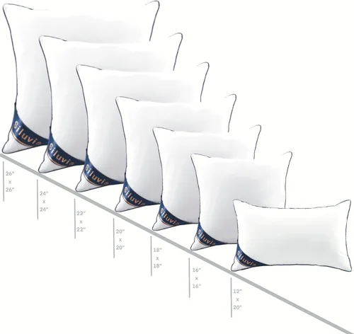 Vista 9 de Siluvia - Rellenos de almohada decorativos de 12 x 20 pulgadas, rellenos de almohada cuadrados para interiores de sofá, par de rellenos de almohada