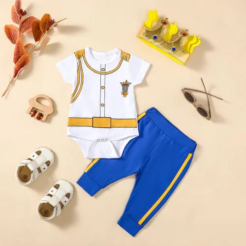 Vista 2 de Singcoco Disfraz de Haloween para bebé niño recién nacido, uniforme con sombrero