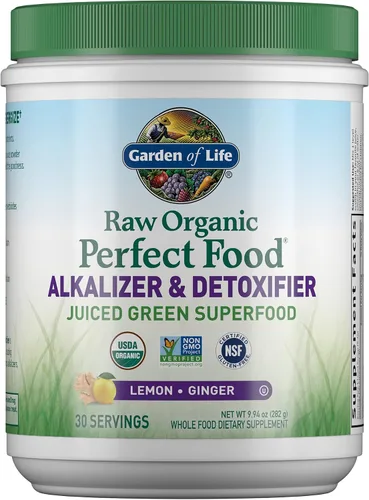 Vista 2 de Garden of Life Alcalizador y desintoxicante orgánico crudo y desintoxicante en polvo de superalimento en polvo y proteína vegana en polvo - Batidos