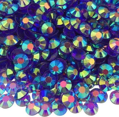 Vista 6 de Diamantes de imitación de resina con parte trasera plana, 10000 diamantes de imitación redondos de resina AB de 0.118 pulgadas para ropa, botellas