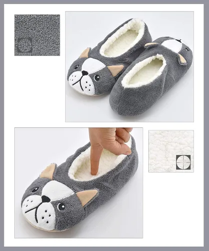 Vista 7 de DICUIRD Pantuflas para mujer, de corte bajo, cómodas y cálidas, antideslizantes, para dormitorio