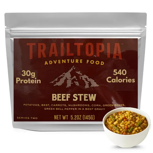 Vista 21 de Trailtopia Burrito de carne y frijoles negros, cena de senderismo liofilizada, sabor delicioso, preparación rápida y fácil, ligera, perfecta