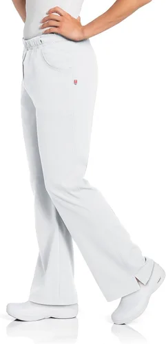 Vista 2 de Urbane 9306 - Pantalones médicos modernos de pierna acampanada con 2 bolsillos para mujer