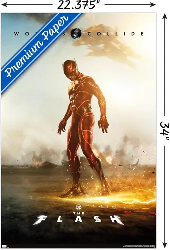Vista 3 de DC Comics Movie The Flash - Póster de pared de una hoja, 34 pulgadas de largo x 22.4 pulgadas de ancho, versión premium sin marco