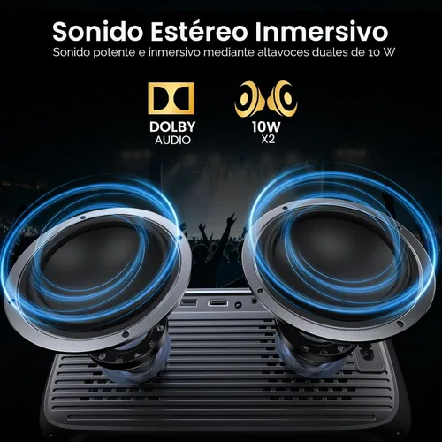 Vista 7 de Proyector para exteriores de Google TV con licencia oficial ANSI 2000 4K Full HD, proyector inteligente con WiFi y Bluetooth