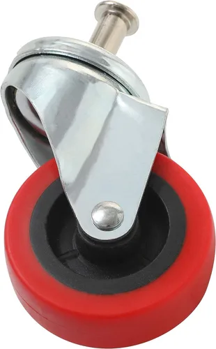 Vista 3 de Paquete de 4 Ruedas Giratorias Resistentes de 2.5 Pulgadas para Carrito de Servicio Creeper Taburete con Montaje en Poste