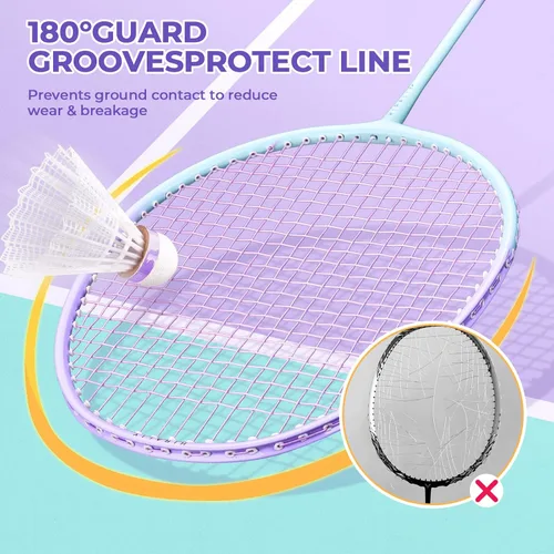 Vista 3 de HIRALIY Badminton Rackets Set for Backyards, Badminton Set, Includ 2/4 Rackets, 6/12 Birdies, 1 Carrying Bag, Outdoor Game for Adult Family Beginner